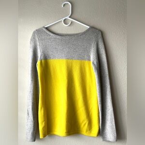 Banana Republic Gray and Yellow wool & Cashmere Sweater